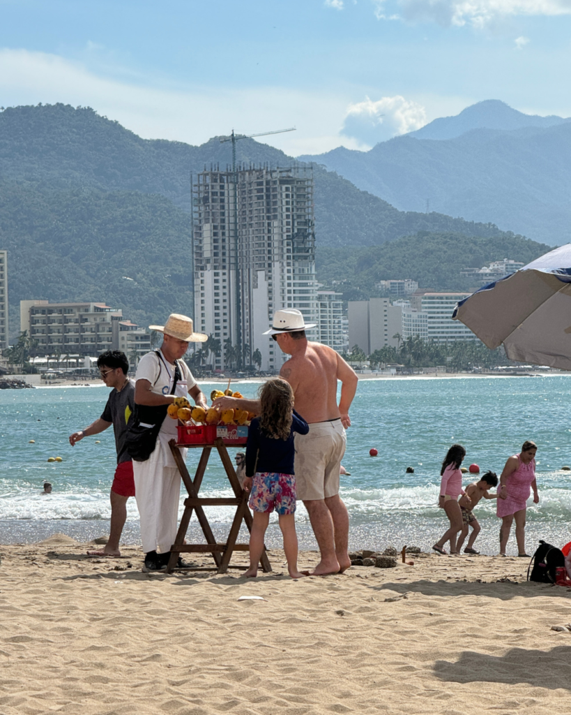 Shopping on beach