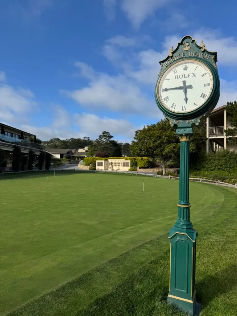 The Rolex clock at Pebble Beach