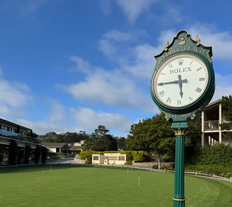 The Rolex clock at Pebble Beach