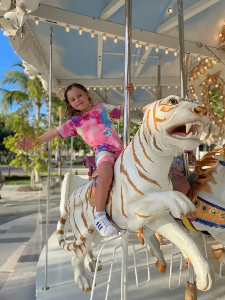 Having fun on carousel