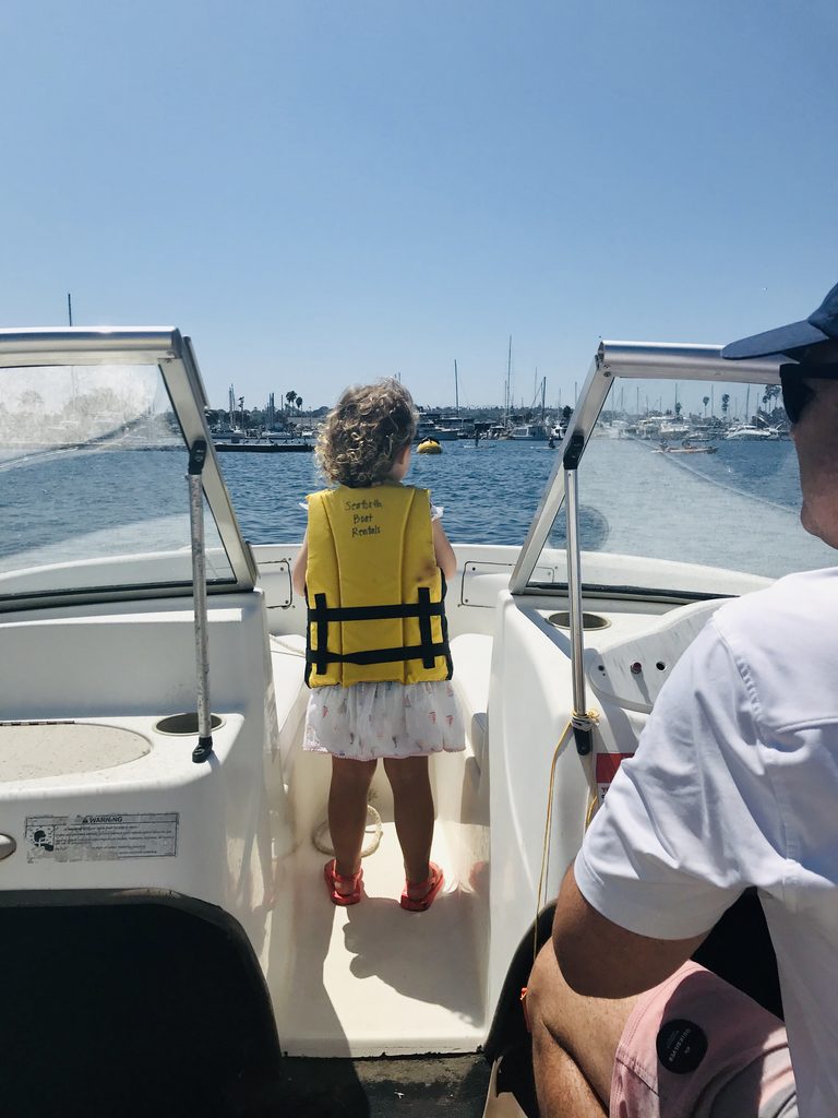 out on a boat for the day