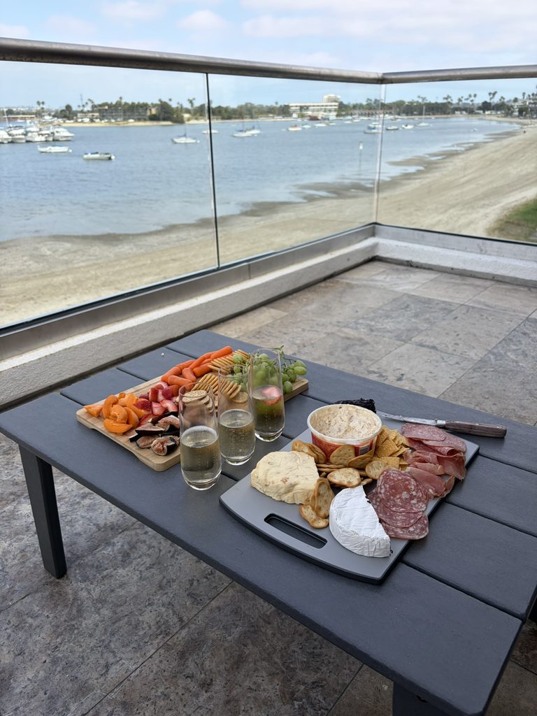 cheese plate by the sea